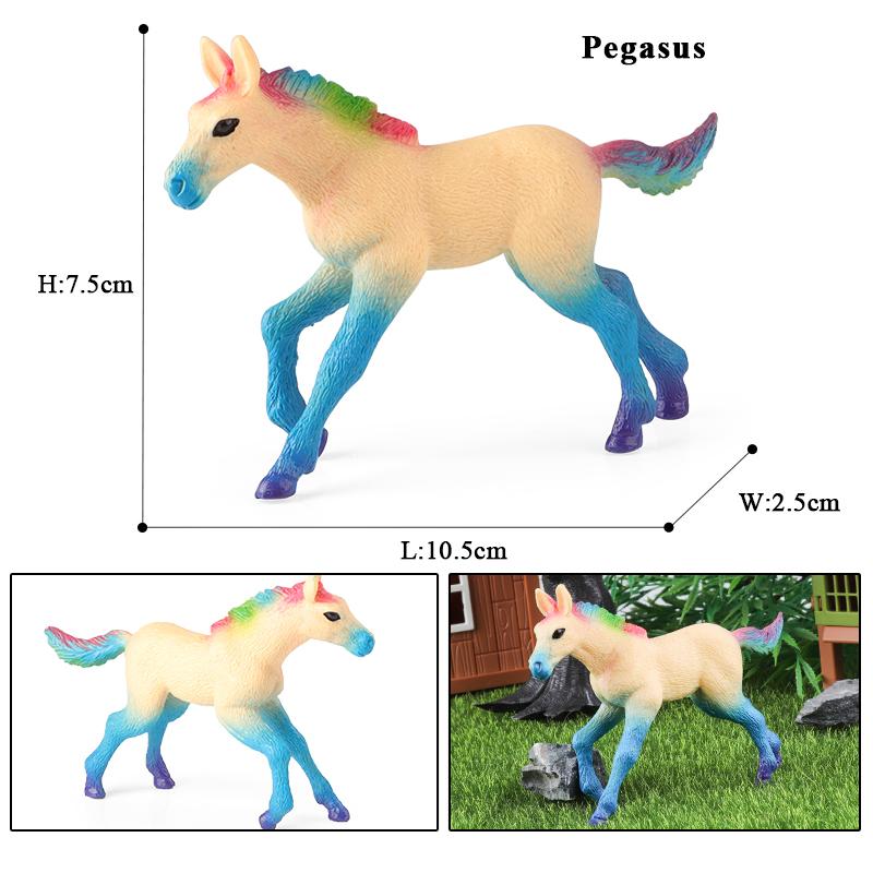 

Oenux Новый Мифический Эльф Пегас Сказка Летающая Лошадь Детская Игрушка Фигурки Животное Модель Милая Девочка Подарок на День Рождения Топперы для Торта