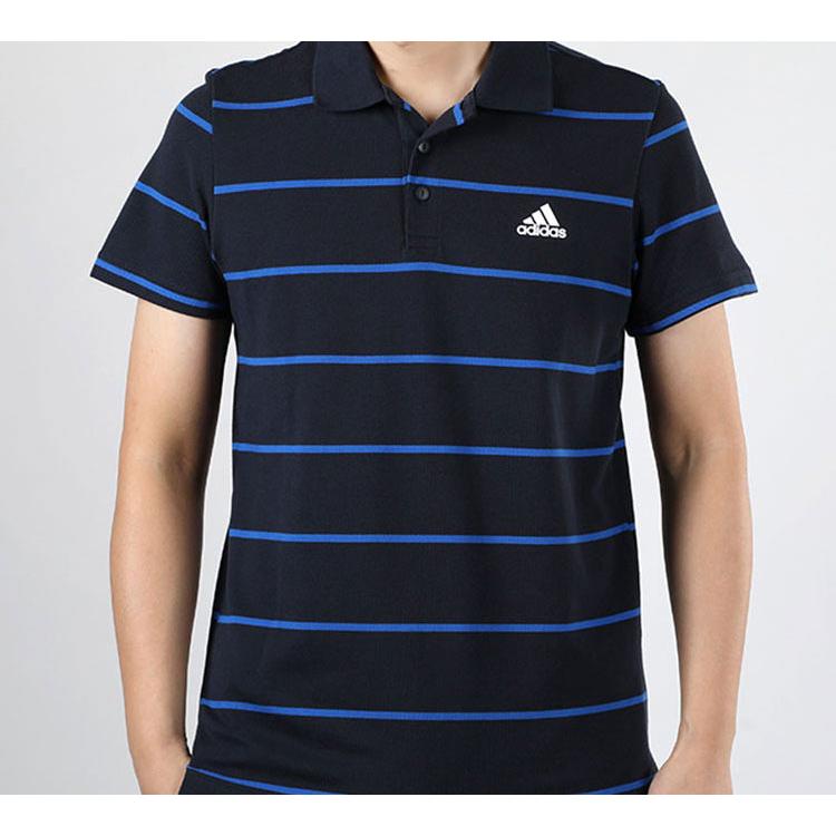 Adidas Polo Shirts Men's Blue Polo Collar Moderate Straight Fit FT2832