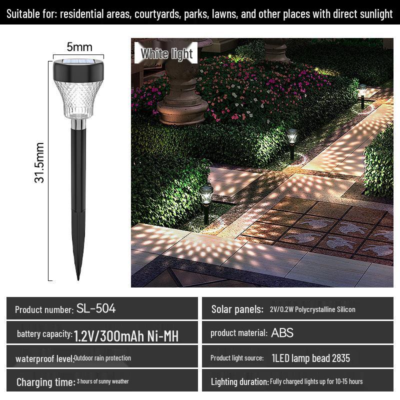Outdoor Waterproof Solar Lawn Lamp - New Model with Courtyard Projection, Ground Plug, and Light & Shadow Path Decoration