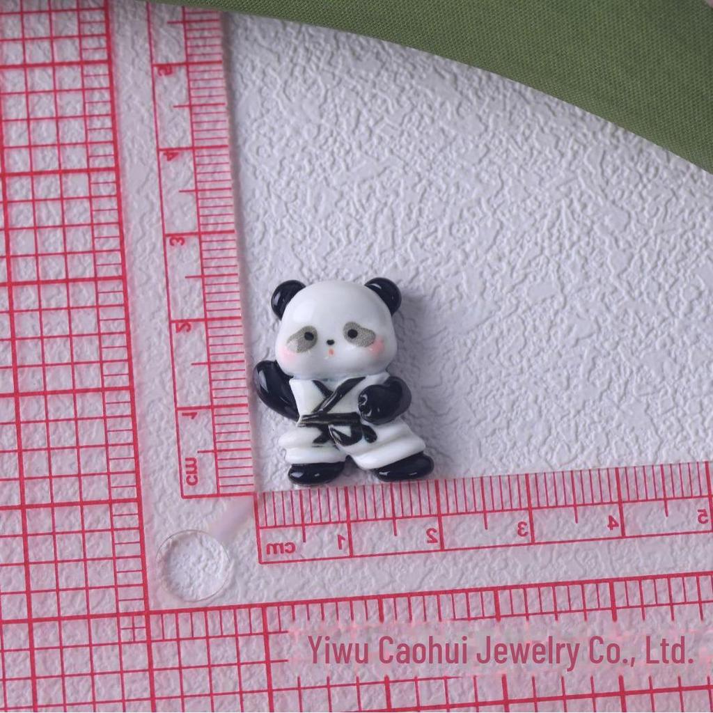 Cute Cartoon Panda Resin Jewelry & DIY Decor: Cream Glue, Keychain, Pendant, Shoe Buckle.