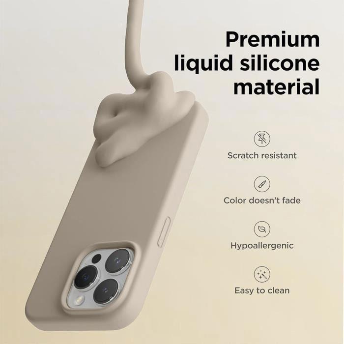 Coque de protection pour téléphone - BOOLING - iPhone 16 Pro - Silicone Liquide - Antichoc - Slim