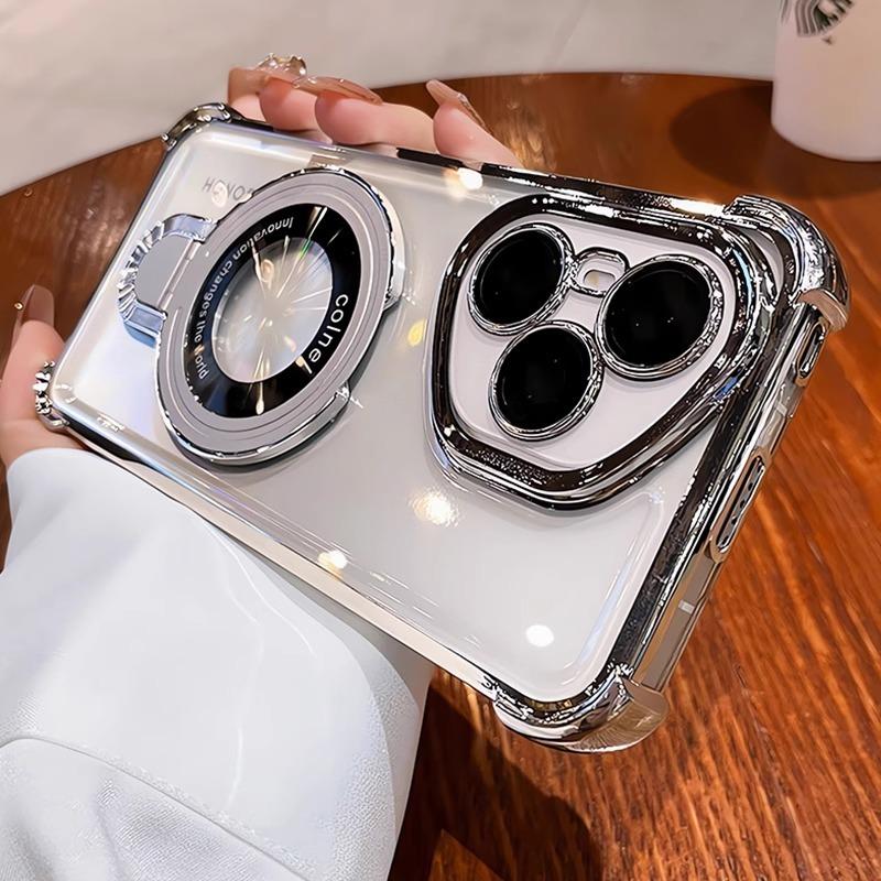 

Для Honor 400Lite Чехол Прозрачный Противоударный Магнитный Кронштейн Чехол для Телефона Для Honor 400 Pro 300 200Lite 90 X8 X8C Силиконовая Крышка Nova 12Pro серебряный