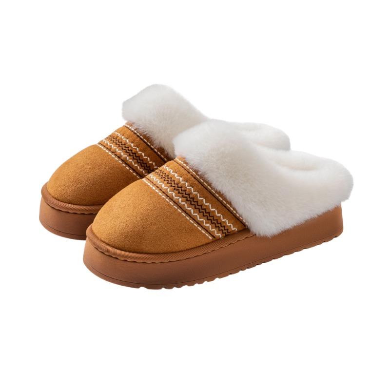 Autumn and winter women's home bag head cotton slippers outdoor wear thick-soled velvet warm confinement shoes