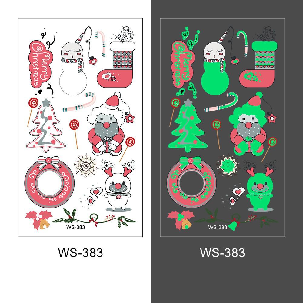 Kids' Waterproof Christmas Glow Tattoos - Festive Cartoon Stickers for Holiday Parties