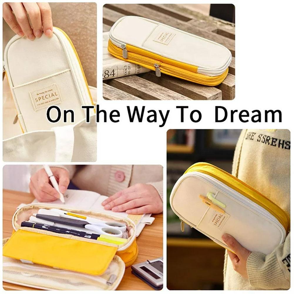 Pencil Pen Case Big Capacity Office College School Large Storage High Bag Pouch Holder Box Organizer