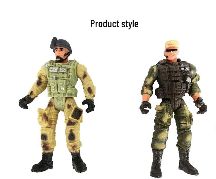 Elite Counter-Terrorism Special Forces Articulated Action Figure 10cm Soldier with Weapon & Zombie