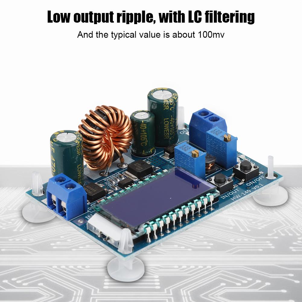 HW 140 Einstellbares Boost-Buck-Spannungsreglermodul LCD Digitalanzeige mit Kühlkörper