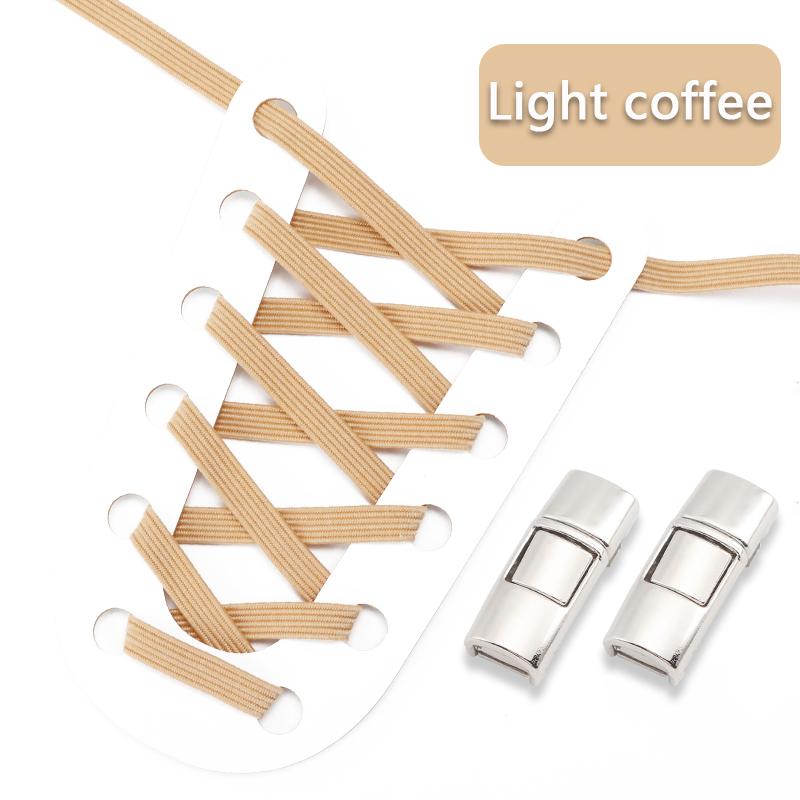 No Tie Shoe Laces For Sneakers Elastic Shoelaces Metal Press Lock Men and Women Lazy Shoes Lace Rubber Band Shoestring 1 Pair