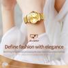 JINSHIDUN New Business and Leisure Ladies Watch Mechanical Form Calendar Luminous Diamond Inlaid Waterproof High-end Watch
