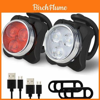 Usb Rechargeable Waterproof Ipx4 Bike Light Set For Safe Night Riding**
