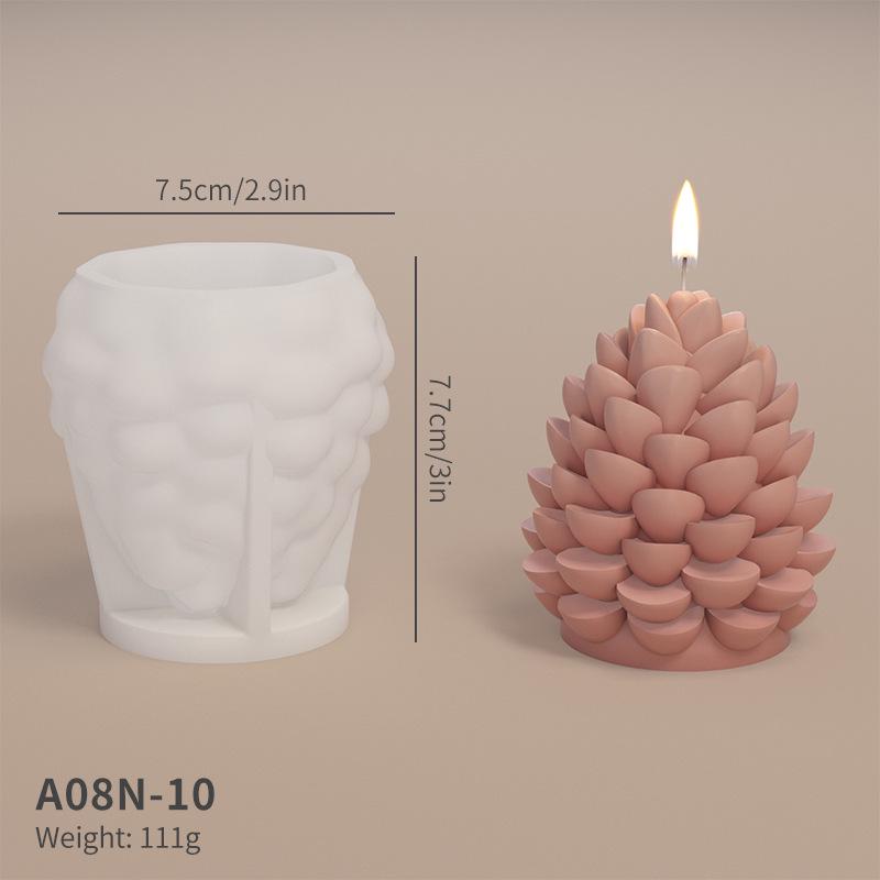 Christmas Pine Tree Scented Candle Silicone Mold, Easy Demolding for Decorative Plaster and Epoxy Resin Ornaments