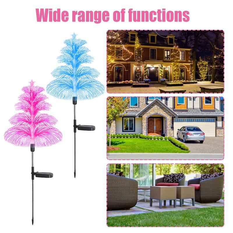 Jellyfish Solar Lights Outdoor 5 Layers 7 Color Changing Jellyfish Lights Jellyfish Solar Flower Lights For Christmas Pool