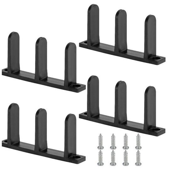 4Pcs Siding Closet Door Floor Guides Simple Installation Universal Sliding Cabinet Door Bottom Guide with Screws Set