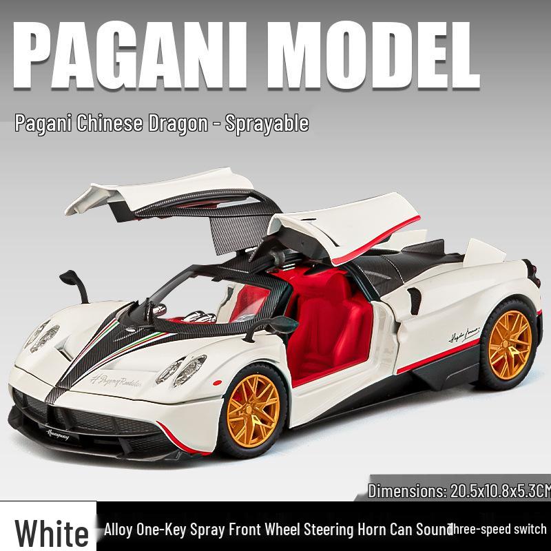 

Chezhi 1:24 Pagani Spray Alloy Sports Car Model Toy for Kids белый
