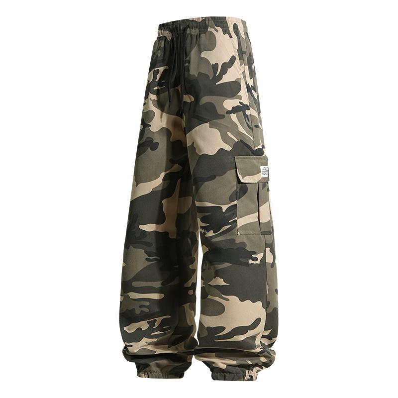Frühling und Herbst Herren Locker Camouflage-Print Vielseitige Tasche Leggings Arbeitskleidung Outdoor Freizeit Hose
