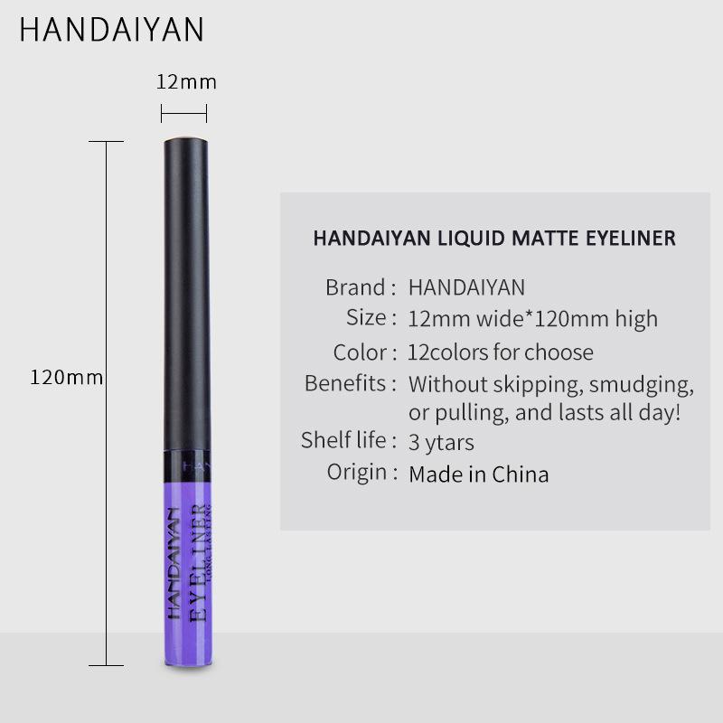 Multi-colored Eyeliner Marker Pen Makeup Waterproof Liquid Eye Liner Pencil Brown White Bright Colors Long-lasting