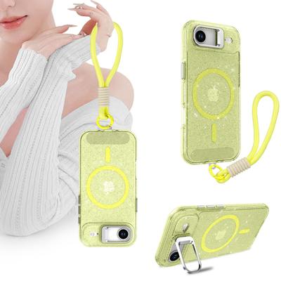 Für IPhone 17 Air Glitzer Magnetische Handyhülle Linsenhalter Sturzsicher für Apple 17 Pro Transparente Schutzhülle