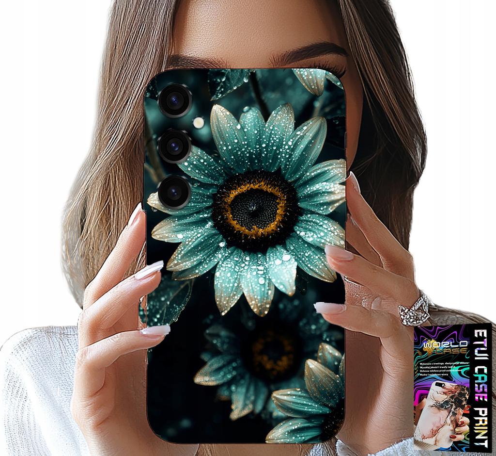 Etui Do Samsung Galaxy S25 Plus - Niebieska Gerbera Stokrotka Kwiat +Folia