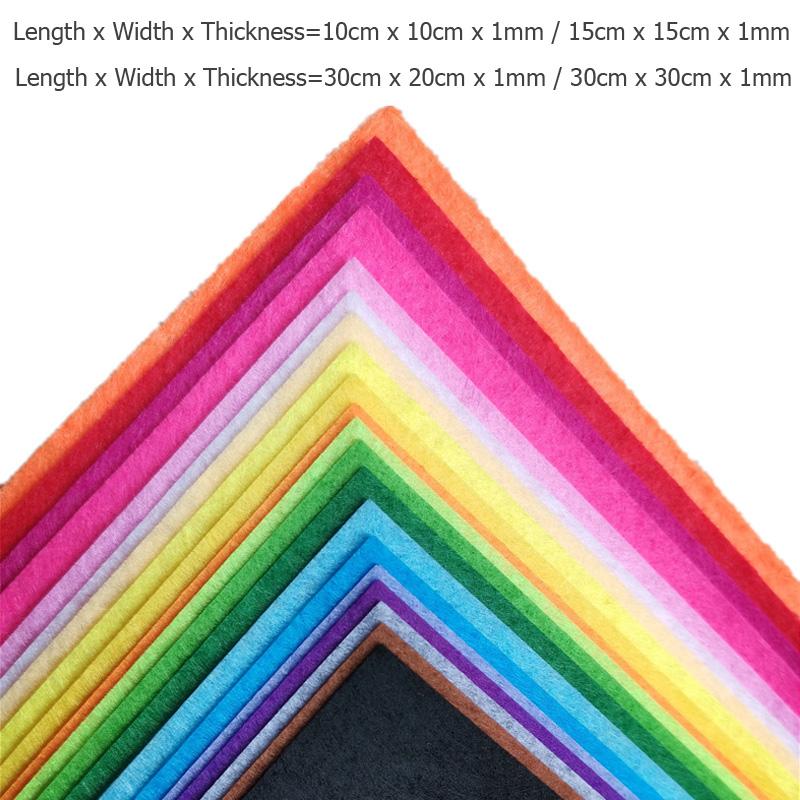 40Pcs Soft Felt Fabric Sheet Assorted Color Patchwork Sewing DIY Craft Squares Nonwoven 1mm Thick Handmade Fabric Weaving