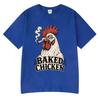 Baked Chicken Smoking Funny Meme Graphic T Shirts Unisex Unisex Cotton Tee Tops Fashion Oversized Short Sleeve Tshirt Streetwears