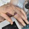 Серебряное кольцо с натуральным рубином, фианитами, вес изделия 2,38 гр (2204992)