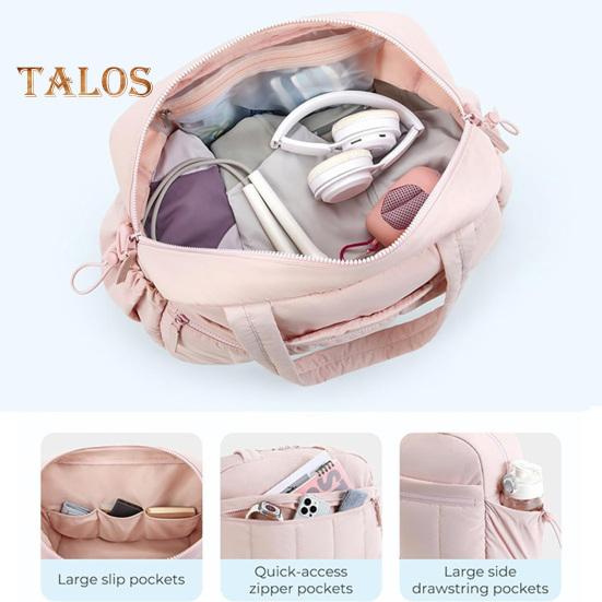 Travel Bag with Large Waterproof PVC Pocket for Wet And Dry Separation Storage Gym Bag with Handle And Shoulder Strap 5 Exterior Pockets Carry-on Bag