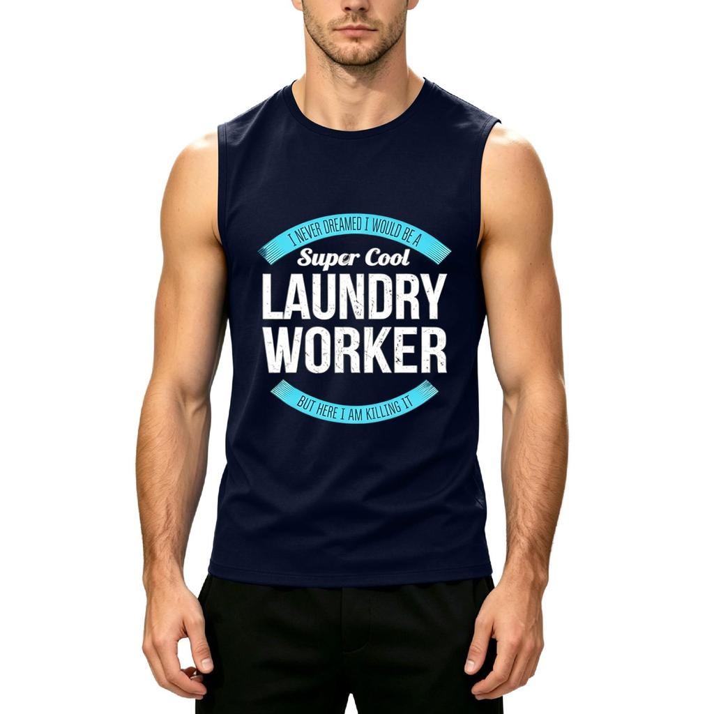 Men's Sleeveless Casual Tank Top Muscle Shirt Printed Workwear Summer Lightweight Workout Gym Tee