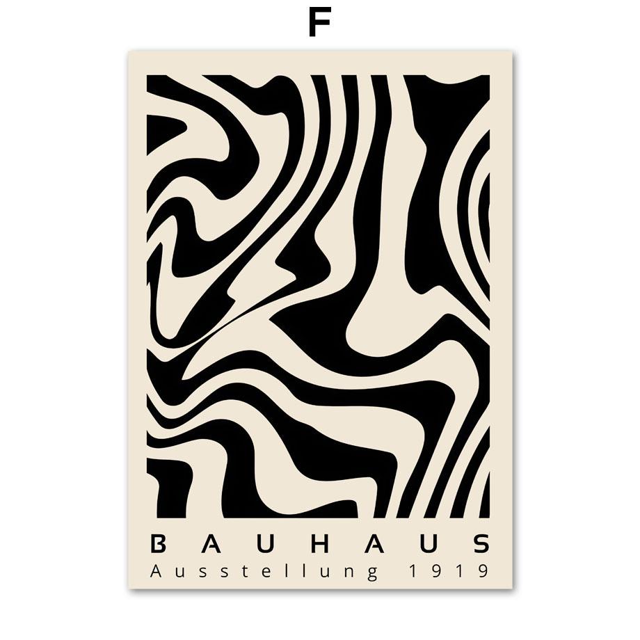 Abstract Striped Girl Bauhaus Geometric Wall Art Posters Prints Picture Vintage Line Canvas Paintings For Modern Room Home Decor