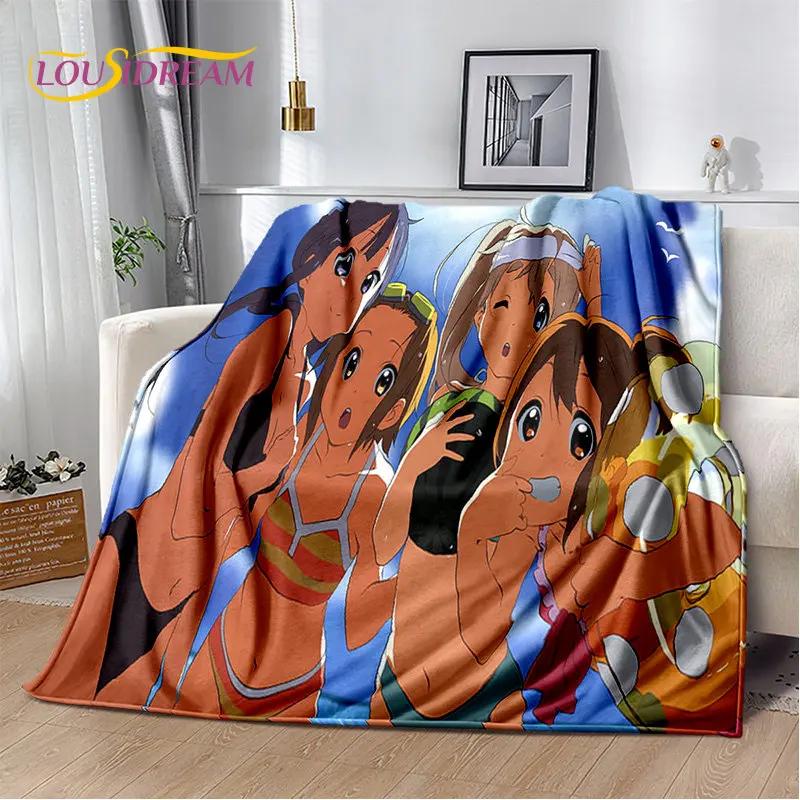 K-ON Cartoon Cute Lolita Kawaii Girls Soft Plush Blanket,Flannel Blanket Throw Blanket for Living Room Bedroom Bed Sofa Picnic