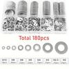 1PACK 80-580pcs Flat Gasket Combination Set, Easy To Install, Size M2-M12 Is Suitable for Home, Car