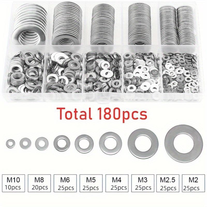 1PACK 80-580pcs Flat Gasket Combination Set, Easy To Install, Size M2-M12 Is Suitable for Home, Car