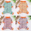 Striped Summer Pet Outfit: Cute, Elastic, Four-Legged Suit for Small To Medium Dogs and Cats (Teddy, Bichon, Pomeranian)