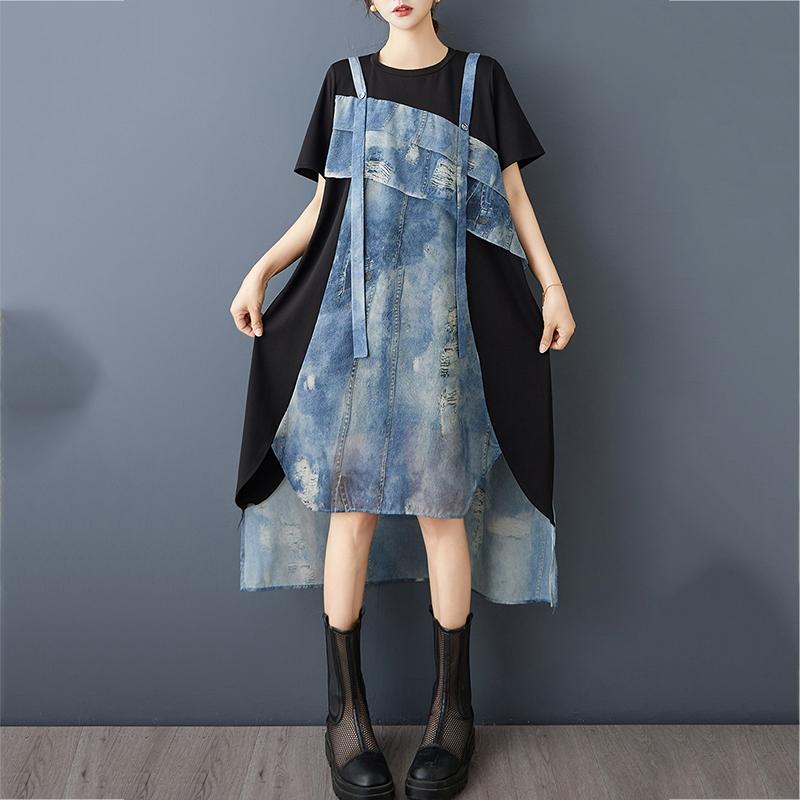 Xitao Abito da Donna Patchwork Stampa Retro GJ1221