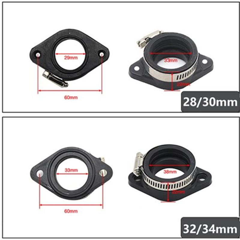 HQ Motorcycle Carburetor Adapter Inlet Intake Pipe Rubber Fit Universal PE PWK21-34mm Air Intake Carb Manifold Boot