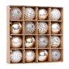 16 Pieces/set, Champagne Gold, Painted Christmas Ball Set, Christmas Tree Decoration, Holiday Pendant, Home Party Decoration, Wedding Decoration