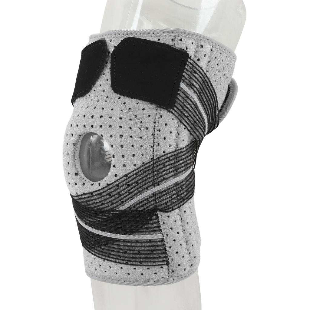 Strap Knee Protector Breathable Comfortable Grey 3D Cutting Ergonomic Design Regulable Protective Knee Pads for Adult