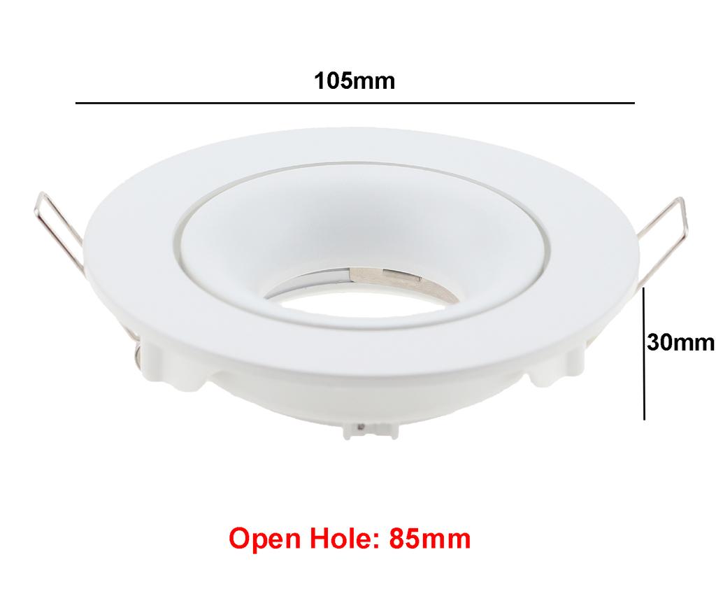 Rund GU10 Infälld Downlight Ersättningssats Svart MR16 Sockel Monterings Takspotlight Ram GU5.3 Lampa Sockelhållare