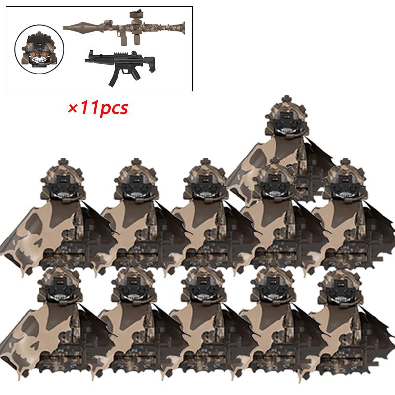 Military Figures Soldier Building Block SWAT Special Forces Assault Team Camouflage Troops Vehicle Bricks Toy