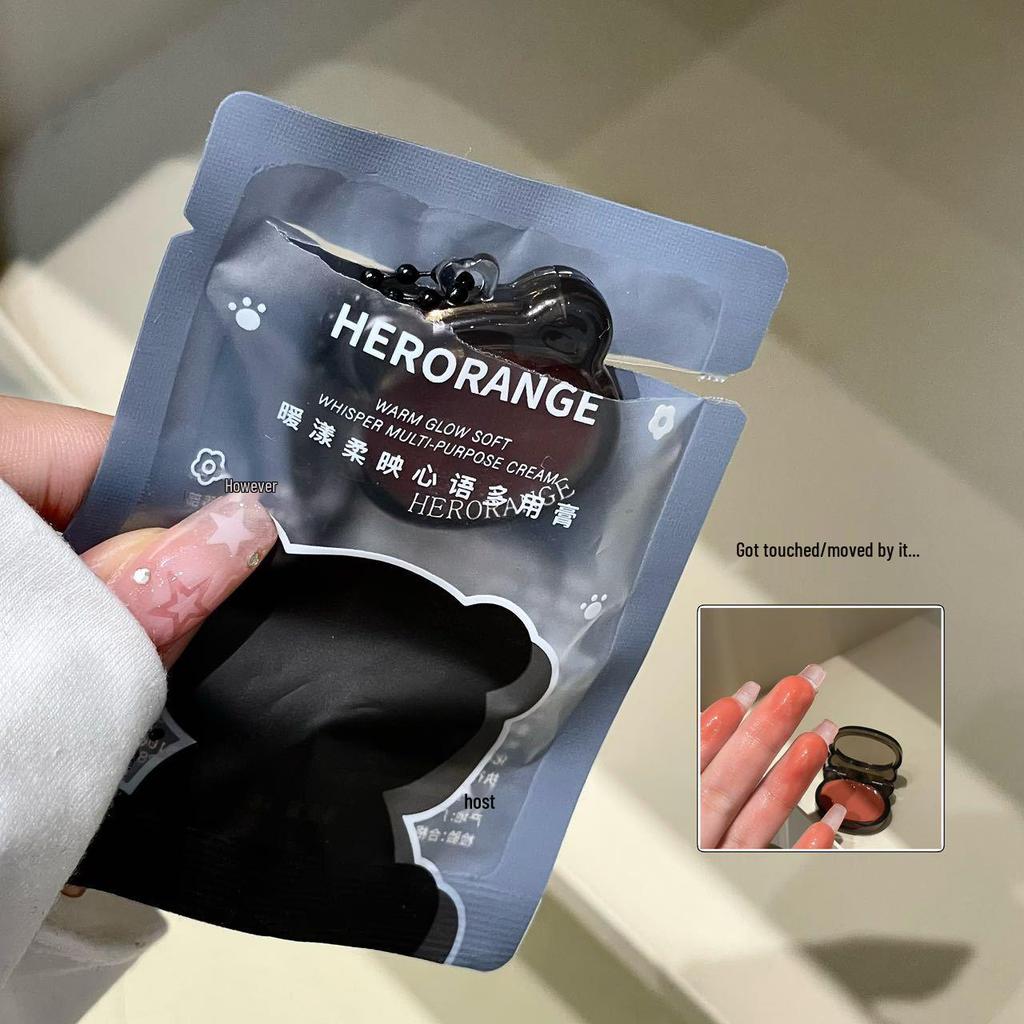 HERORANGE Warmer Glanz Multi-Use Lippen- und Wangenbalsam - Nude, Langanhaltend, Mini Tragbar, Taufrischer Rouge