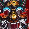 Vibrant Colorful Nuo Drama Mask Plastic Handmade Cultural Artifact Adjustable Fit Stage Performances Cosplay Prop