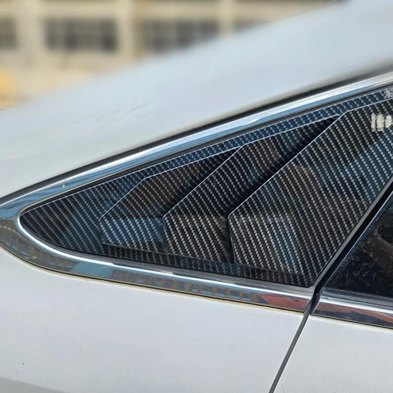 For Hyundai Sonata 9th 2015-2019Car Rear Louver Window Side Shutter Cover  Trim Sticker Vent Scoop Blind Shades Carbon Fiber ABS