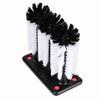 Flexible 3-Head Cup Washer Brush Black Detachable Head Glass Washer Compact Structure Round Base Cup Cleaner Daily Household Use