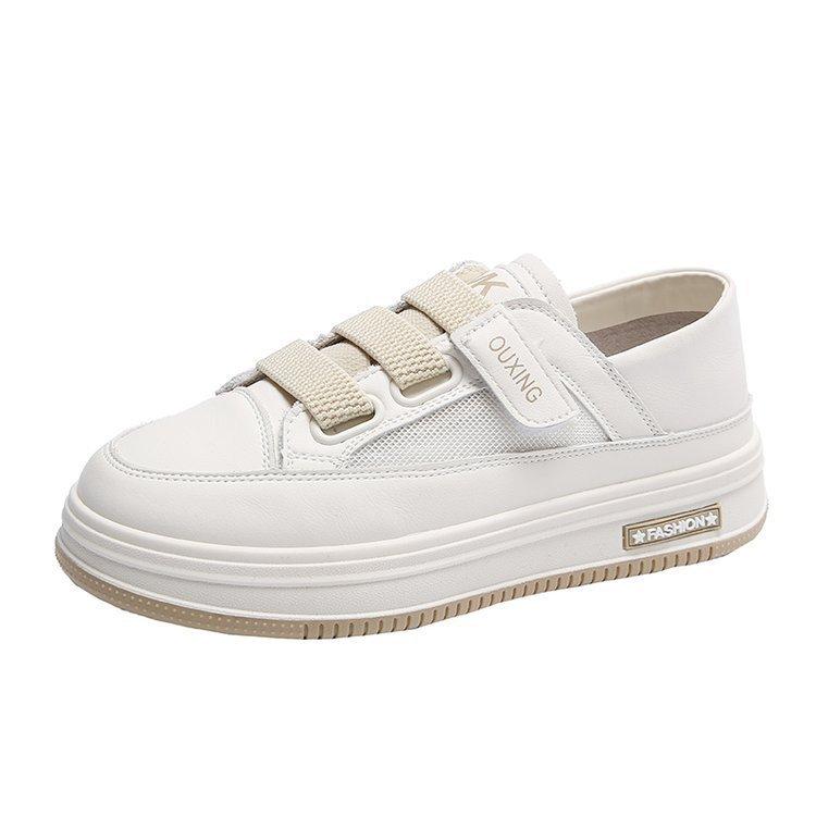 

Белые кроссовки на липучках, женские дышащие летние 2025, новая модная обувь для скейтборда, универсальная платформа, повседневная женская обувь 40 хаки