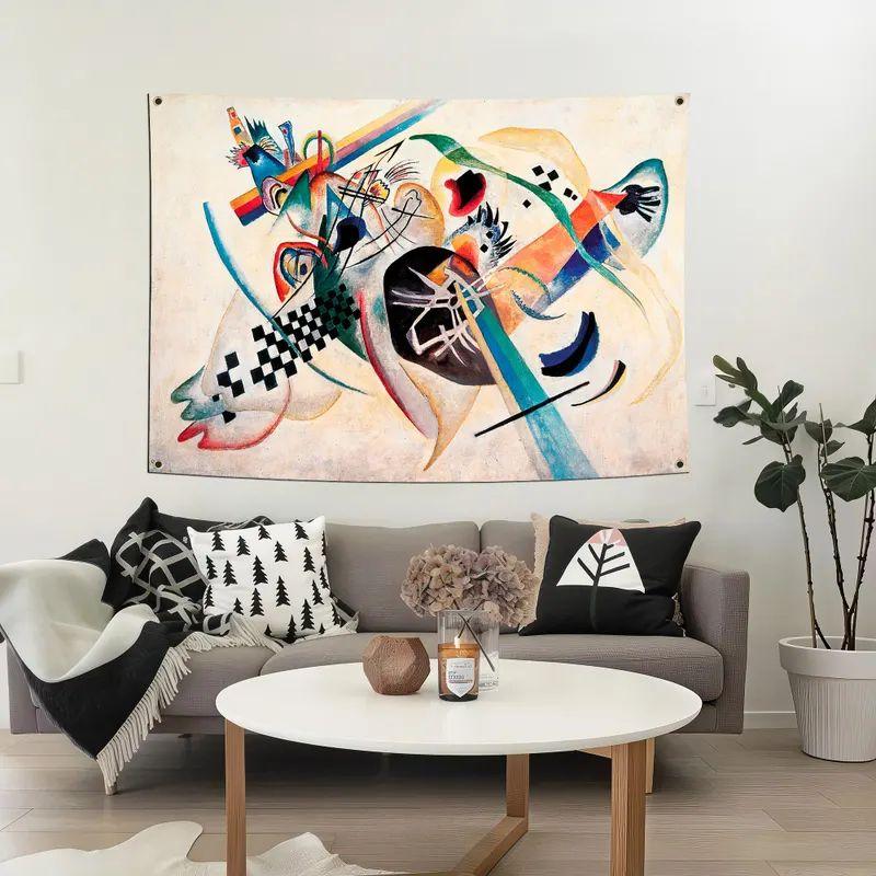 Tapestry geometric abstract art inspired by Kandinsky 75x100 чёрный