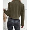 Damen S Schlank geschnittene Langarm-Polo-Halsjacke für Herbst Winter