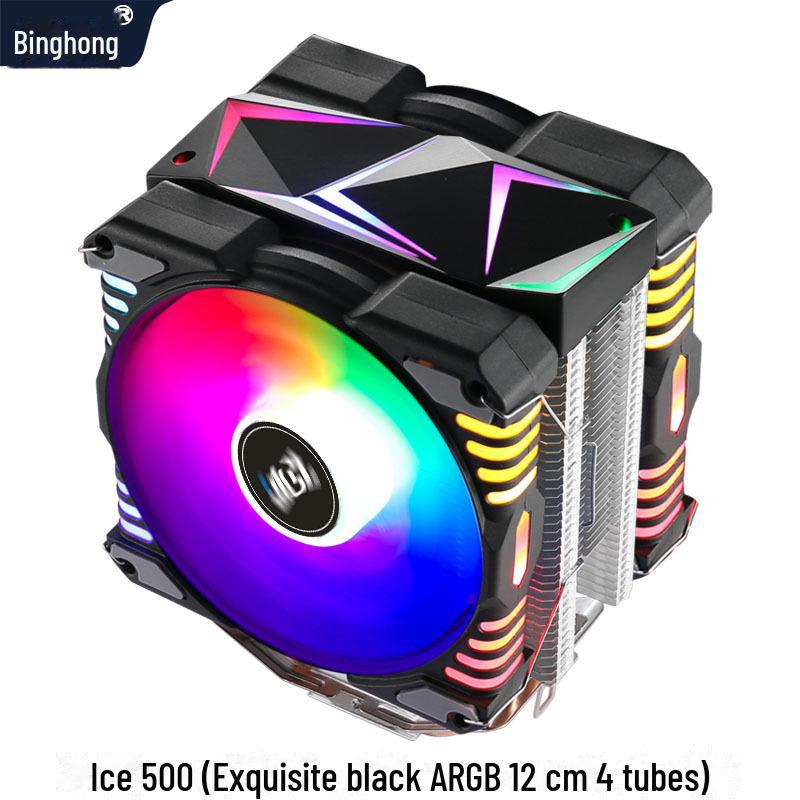 

12 см многоплатформенный вентилятор охлаждения ЦП с радиатором и RGB-синхронизацией для Intel 1155/AMD ARGB dual fan + 2011 bracket чёрный