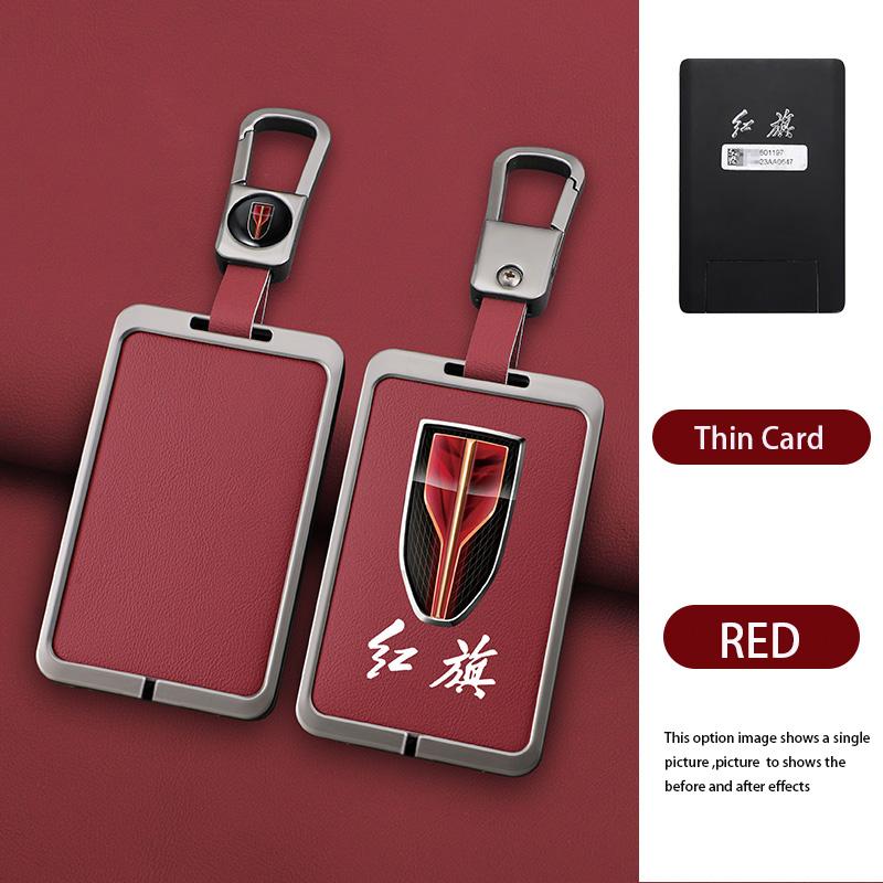 

Styling Mouldings Zinc Alloy Car Logo Key Protect Case Cover For Hongqi HS7 H9 Red Flag HS5 Card Keyring Smart Control Keychain