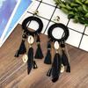 European and Korean temperament dream catcher element earrings female bohemian seaside vacation feathers fringed earrings versatile earrings