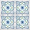 Carrelage mural faïence adhésive carreaux de ciment bleu-blanc - 4 fois 25x25cm