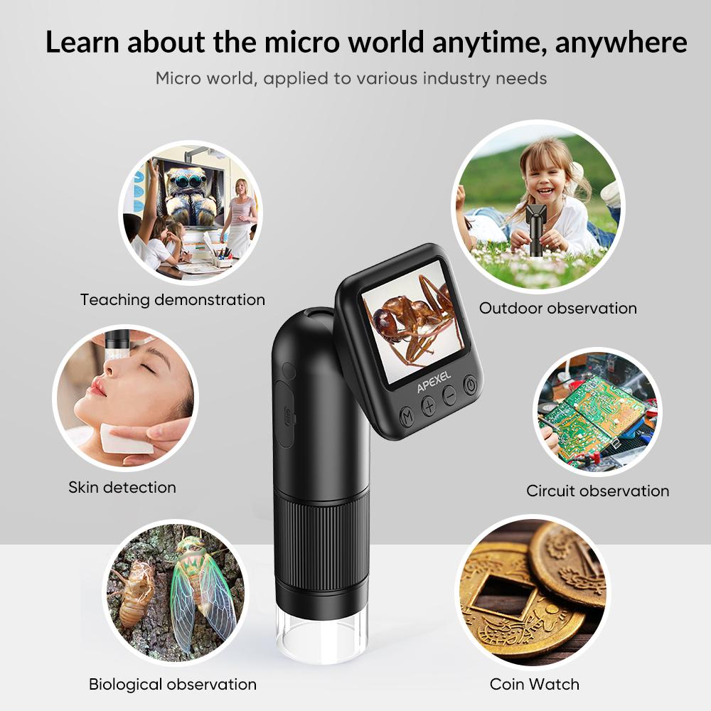 2 Megapixel Portable Handheld Digital Microscope 12-24X Magnification Indoor Outdoor Microscope